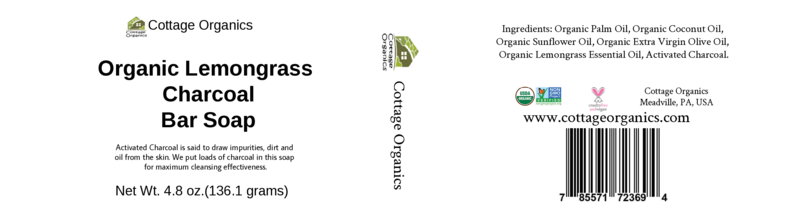 Organic Lemongrass Charcoal Bar Soap