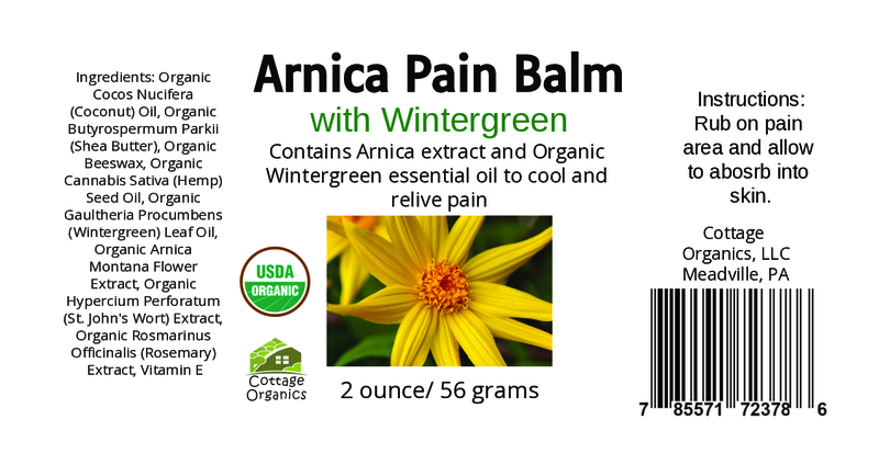 Organic Arnica Pain Balm with Wintergreen