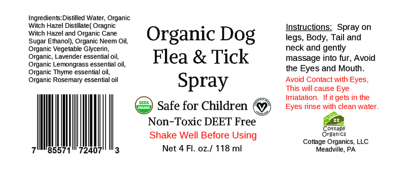 Organic Dog Flea & Tick Spray