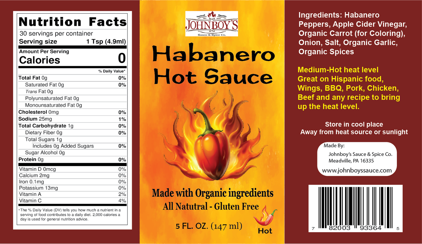 All Natural Habanero Hot Sauce