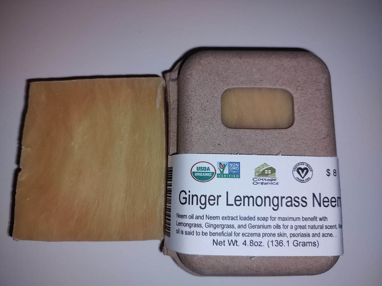 Organic Ginger Lemongrass Neem Bar Soap