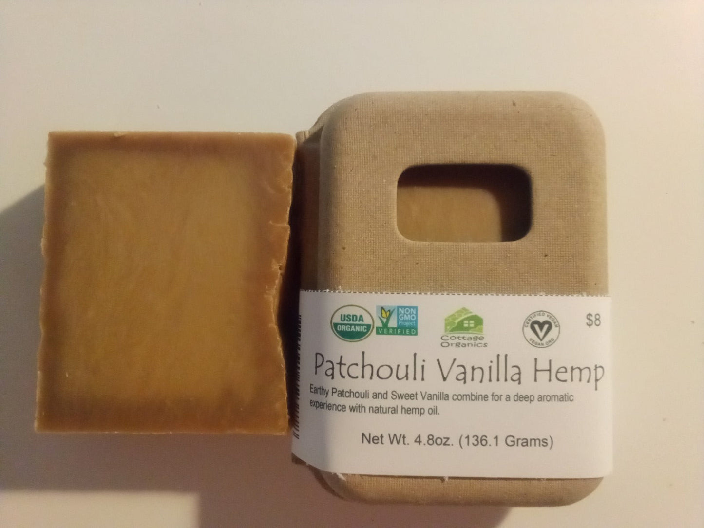 Organic Patchouli Vanilla Hemp Bar Soap