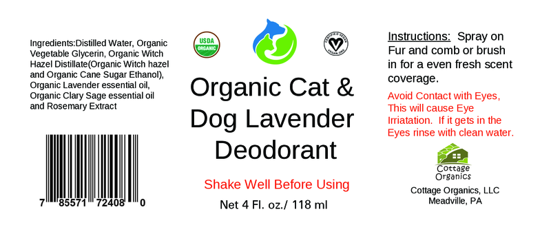 Organic Cat & Dog Lavender Deodorant
