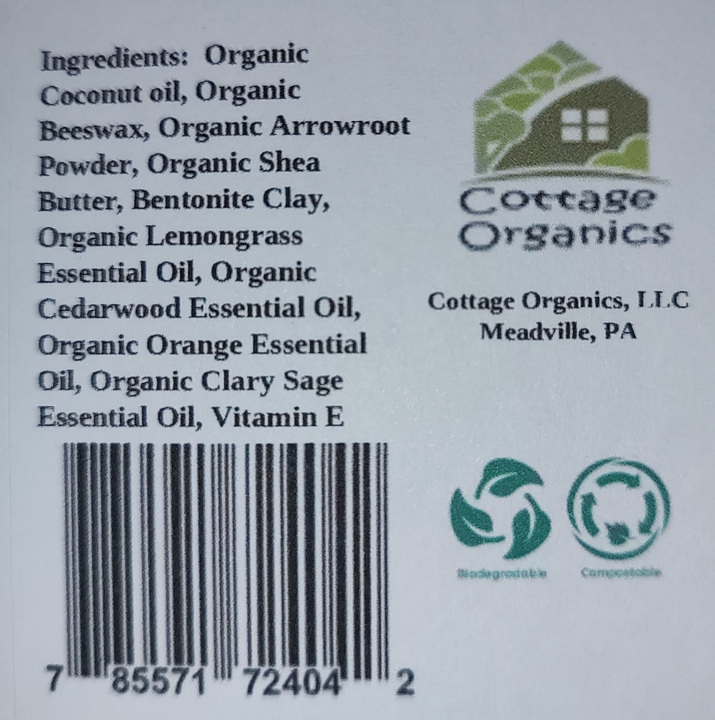 Organic Citrus Cedar Sage Deodorant