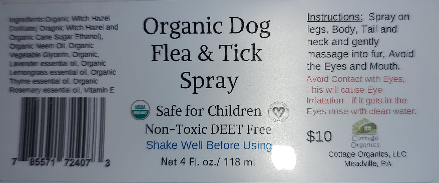Organic Dog Flea & Tick Spray